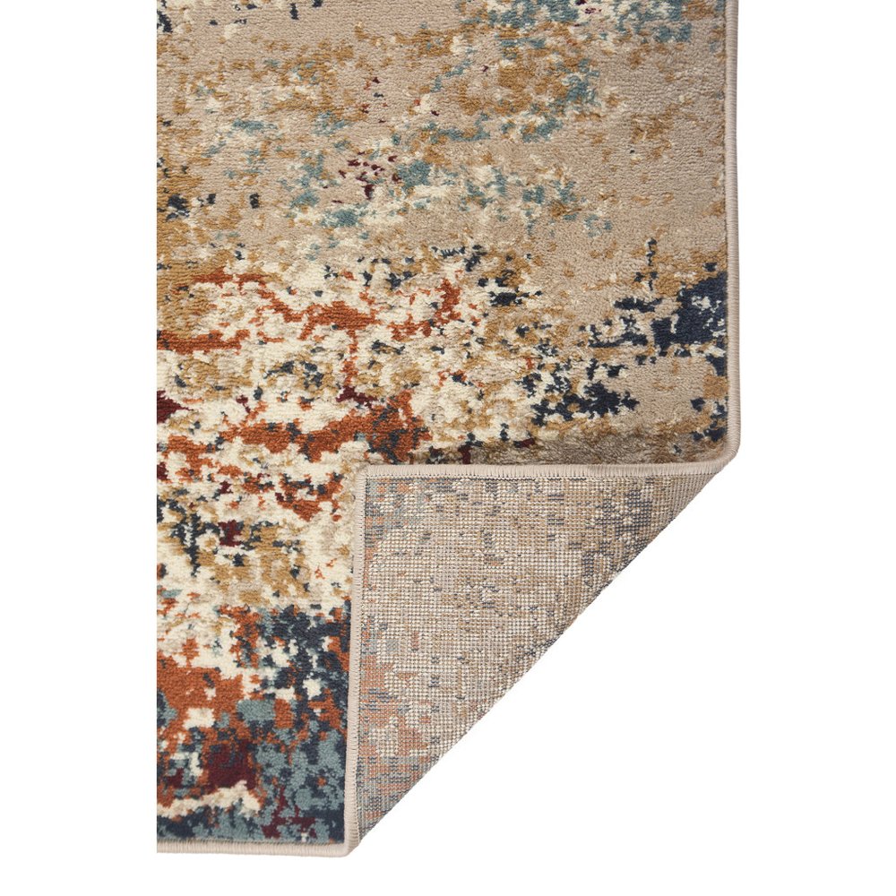9' X 12' Orange and Black Abstract Power Loom Area Rug