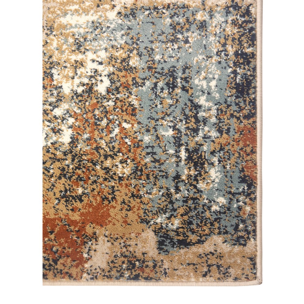 9' X 12' Tan Orange and Gray Abstract Power Loom Area Rug