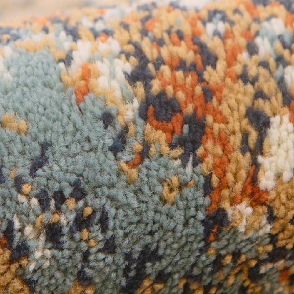 9' X 12' Tan Orange and Gray Abstract Power Loom Area Rug