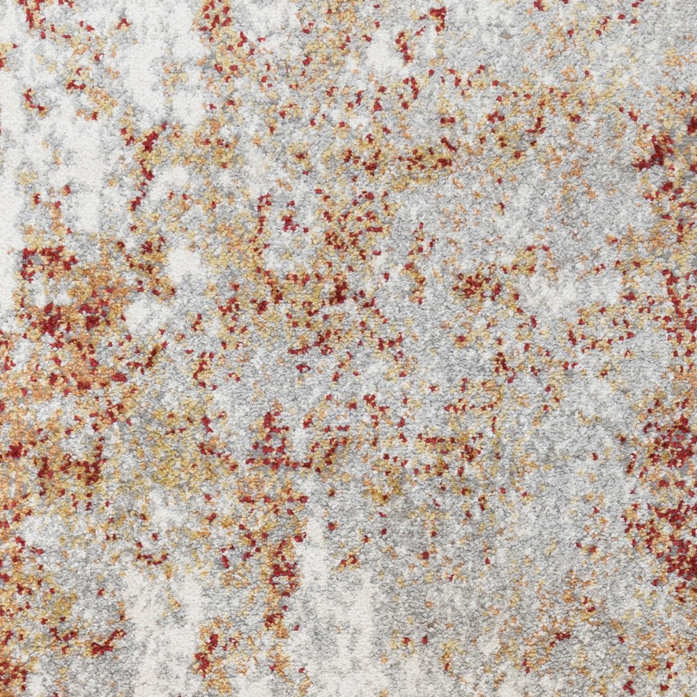 9' X 12' Ivory Red And Gray Abstract Area Rug
