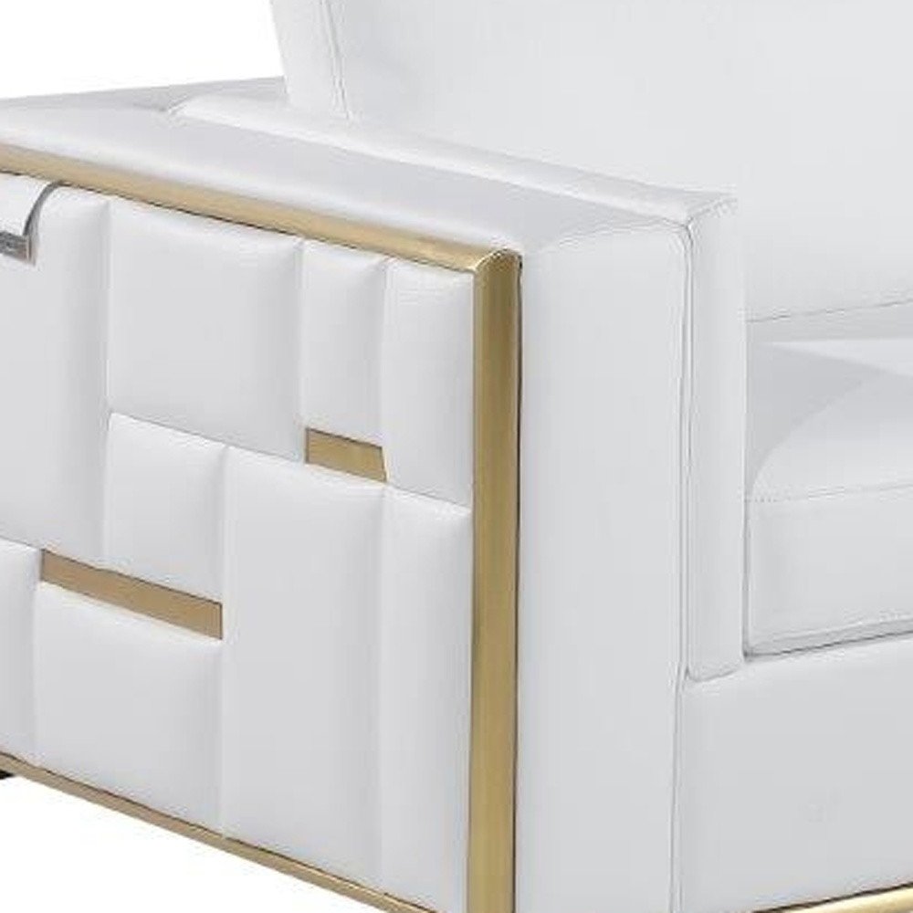 Conjunto de asientos para cinco personas en cuero de grano superior blanco