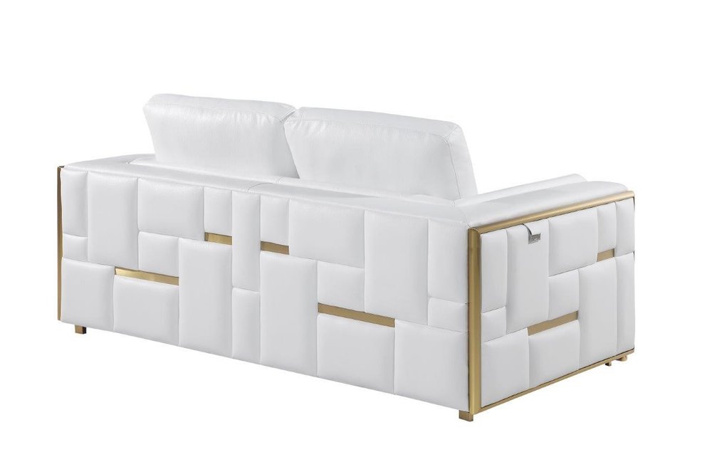 Conjunto de asientos para cinco personas en cuero de grano superior blanco