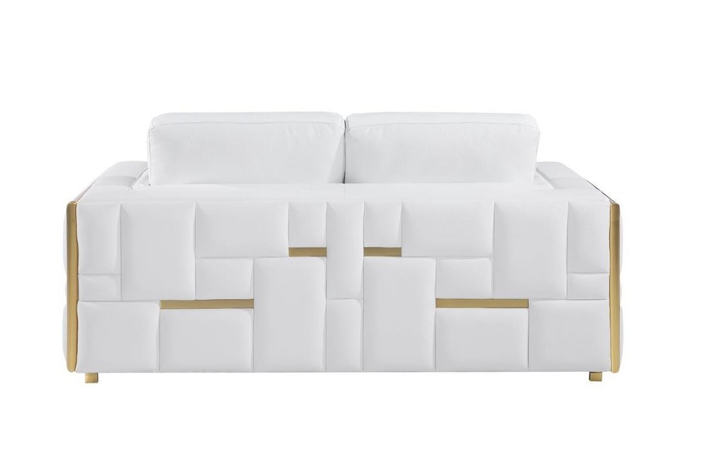 Conjunto de asientos para cinco personas en cuero de grano superior blanco
