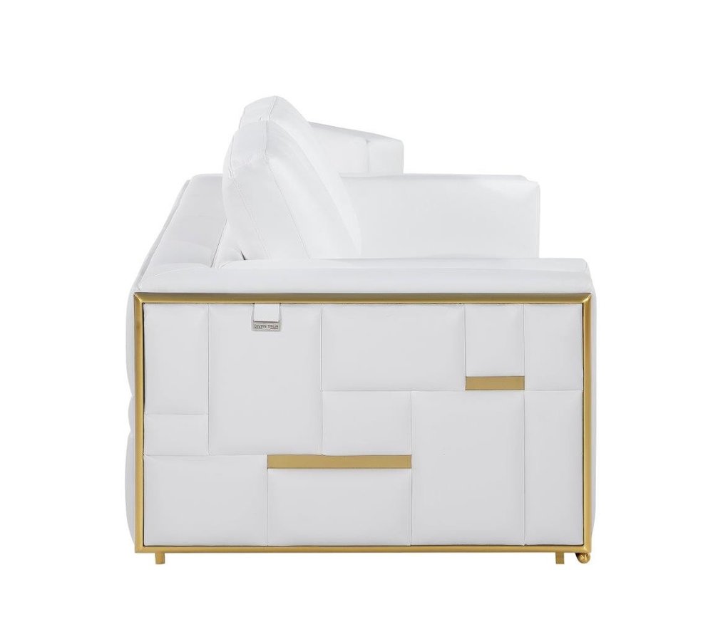Conjunto de asientos para cinco personas en cuero de grano superior blanco
