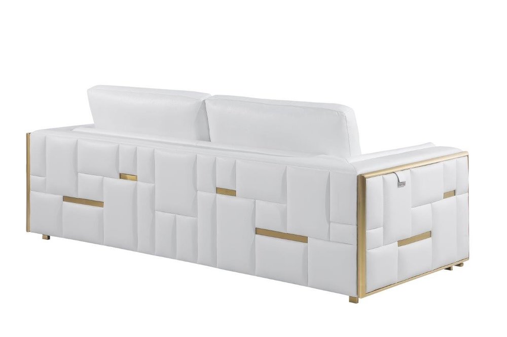 Conjunto de asientos para cinco personas en cuero de grano superior blanco