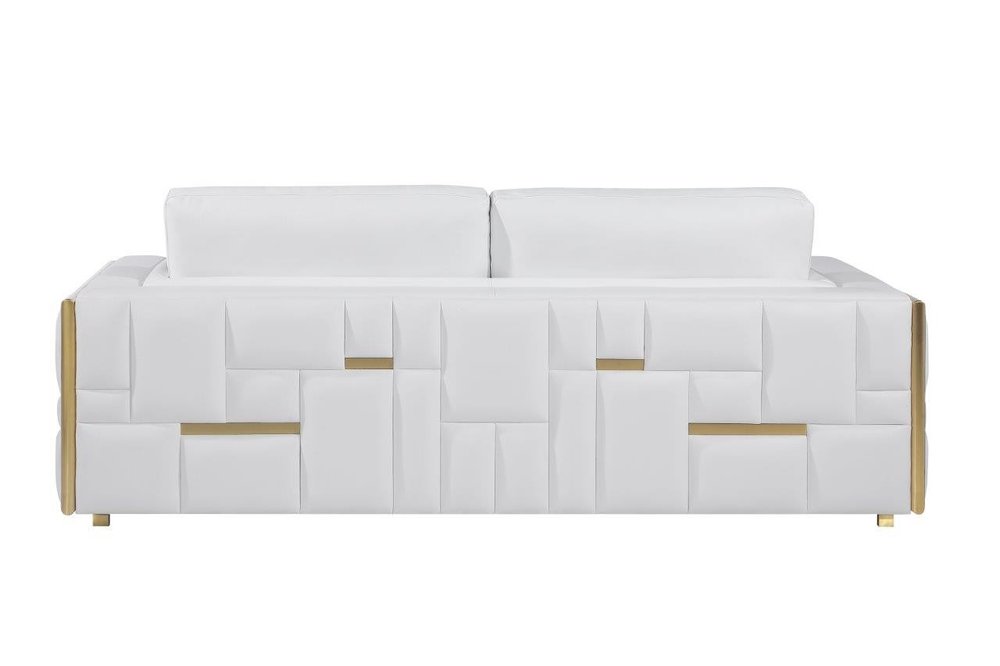 Conjunto de asientos para cinco personas en cuero de grano superior blanco