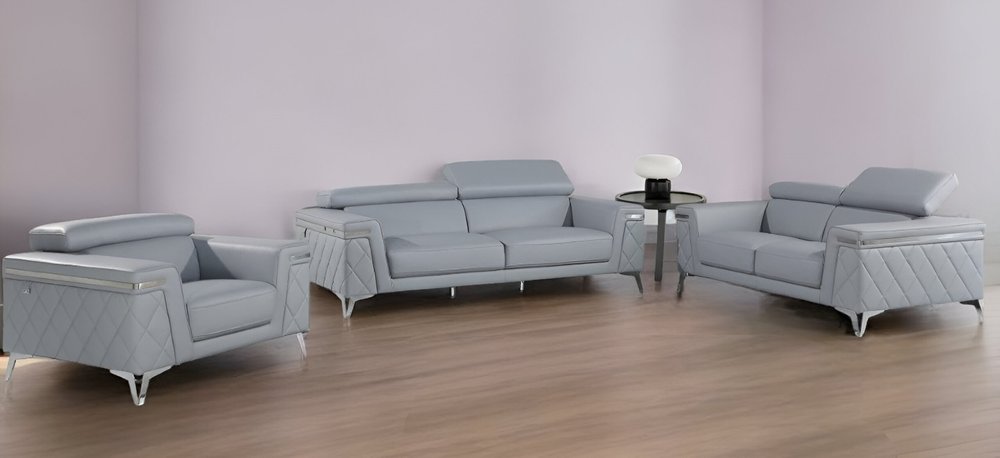 Conjunto de asientos para cinco personas en azul interior de tres piezas