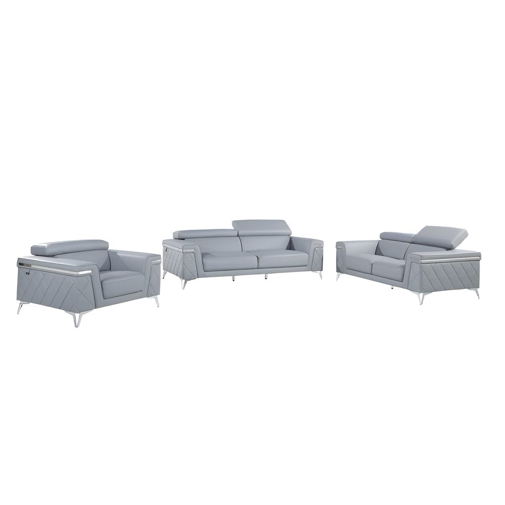 Conjunto de asientos para cinco personas en azul interior de tres piezas
