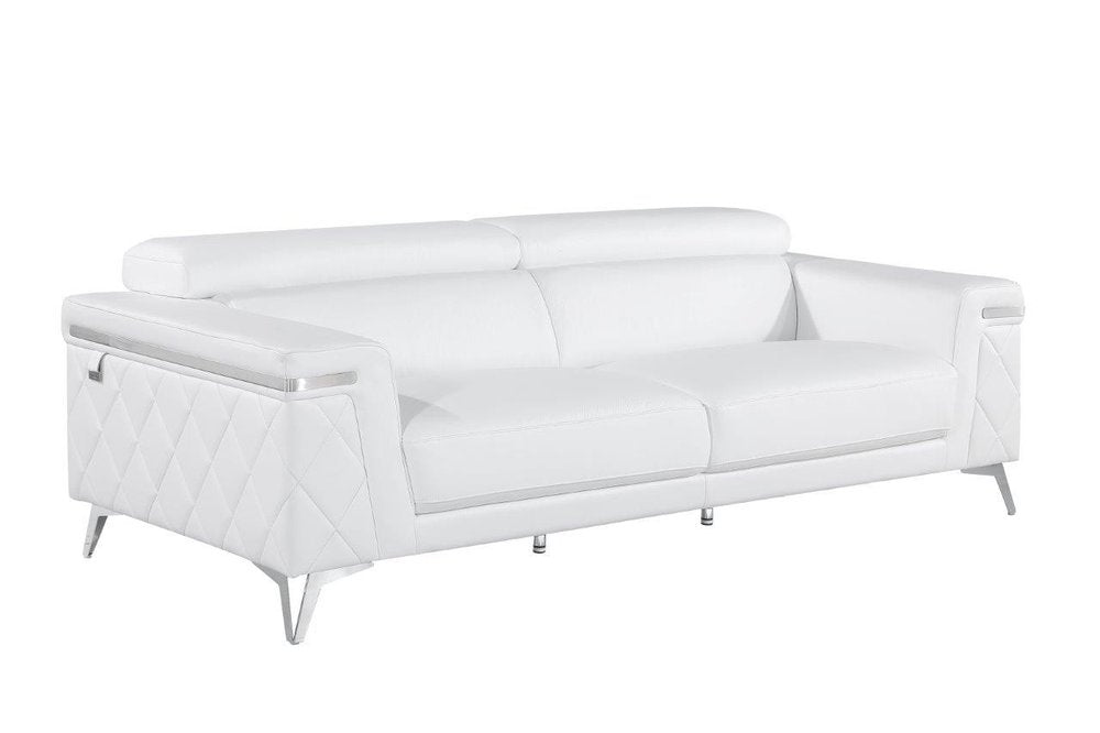 Conjunto de asientos para cinco personas en cuero de grano superior blanco