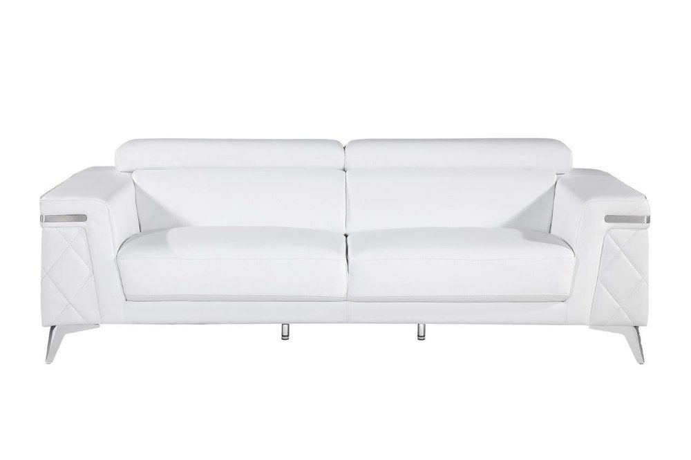 Conjunto de asientos para cinco personas en cuero de grano superior blanco