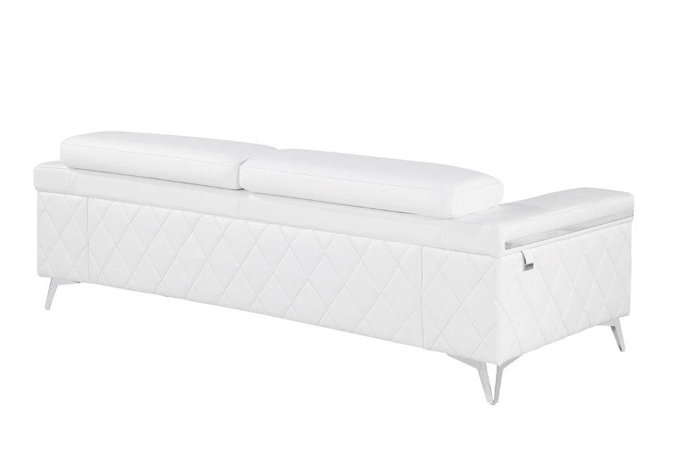 Conjunto de asientos para cinco personas en cuero de grano superior blanco