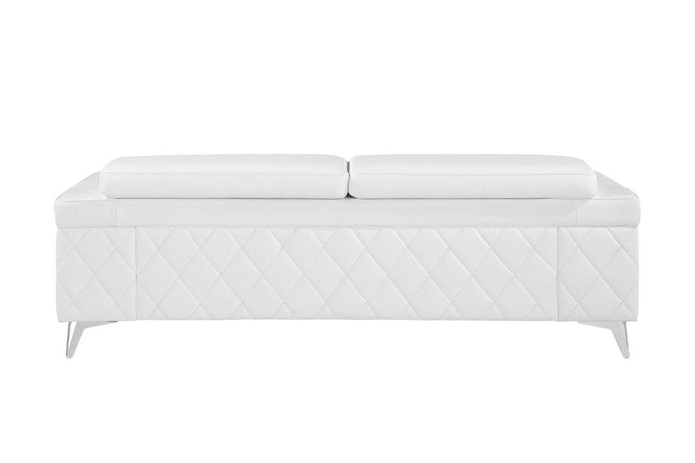 Conjunto de asientos para cinco personas en cuero de grano superior blanco