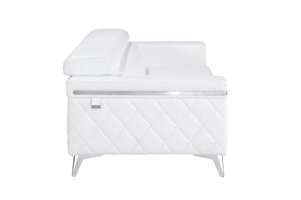 Conjunto de asientos para cinco personas en cuero de grano superior blanco