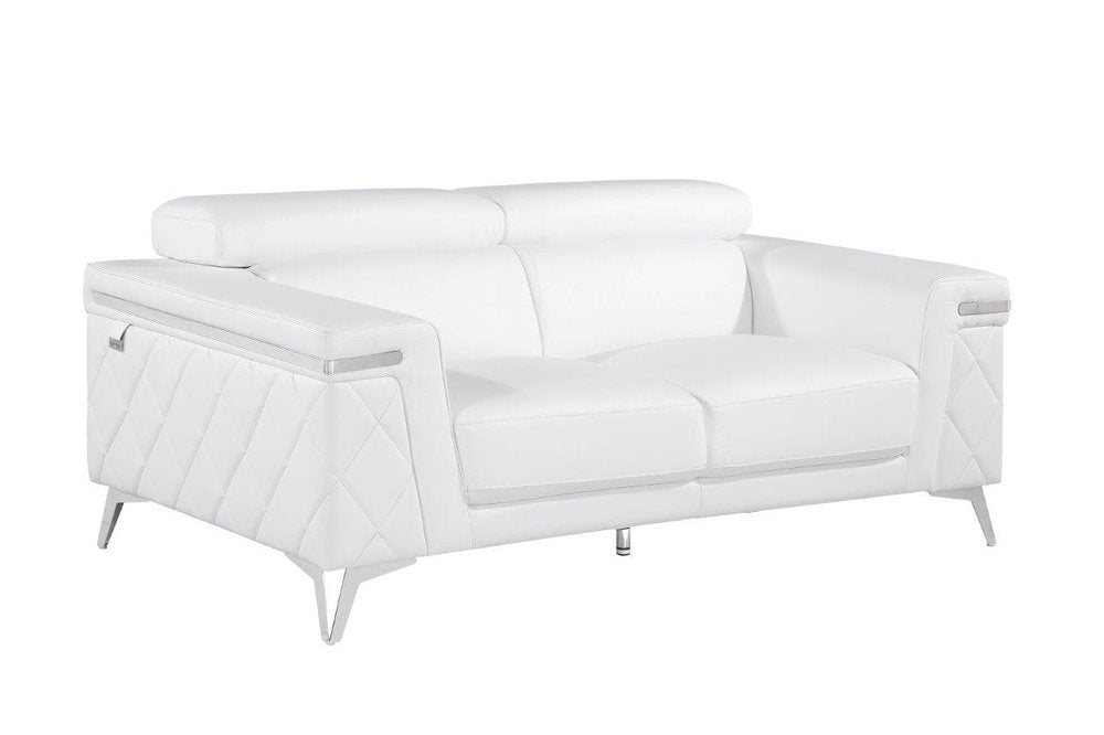 Conjunto de asientos para cinco personas en cuero de grano superior blanco