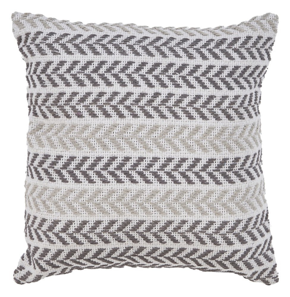 Set of Two 18" X 18" Blue Beach Chevron Cotton Zippered Pillow