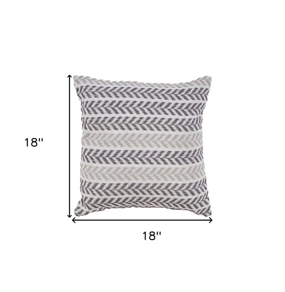 Set of Two 18" X 18" Blue Beach Chevron Cotton Zippered Pillow