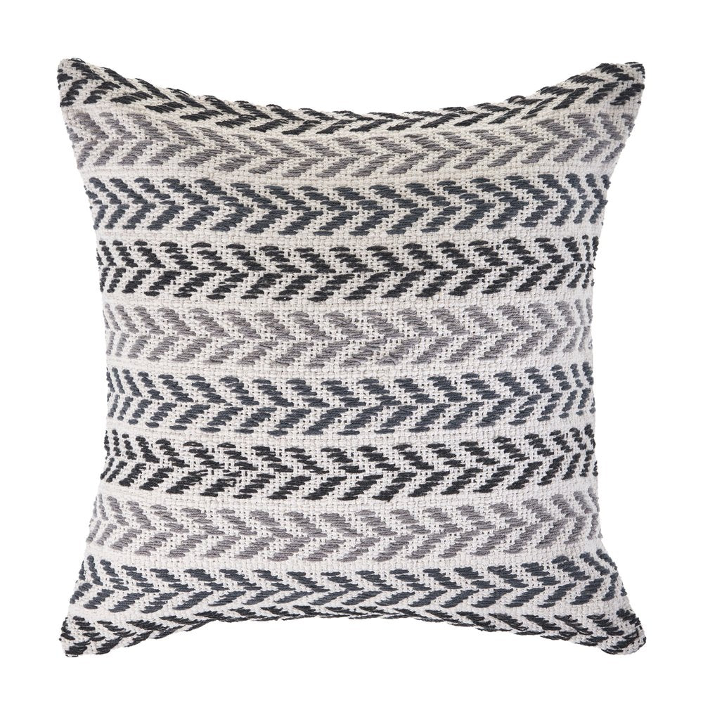 Set of Two 18" X 18" Blue Beach Chevron Cotton Zippered Pillow