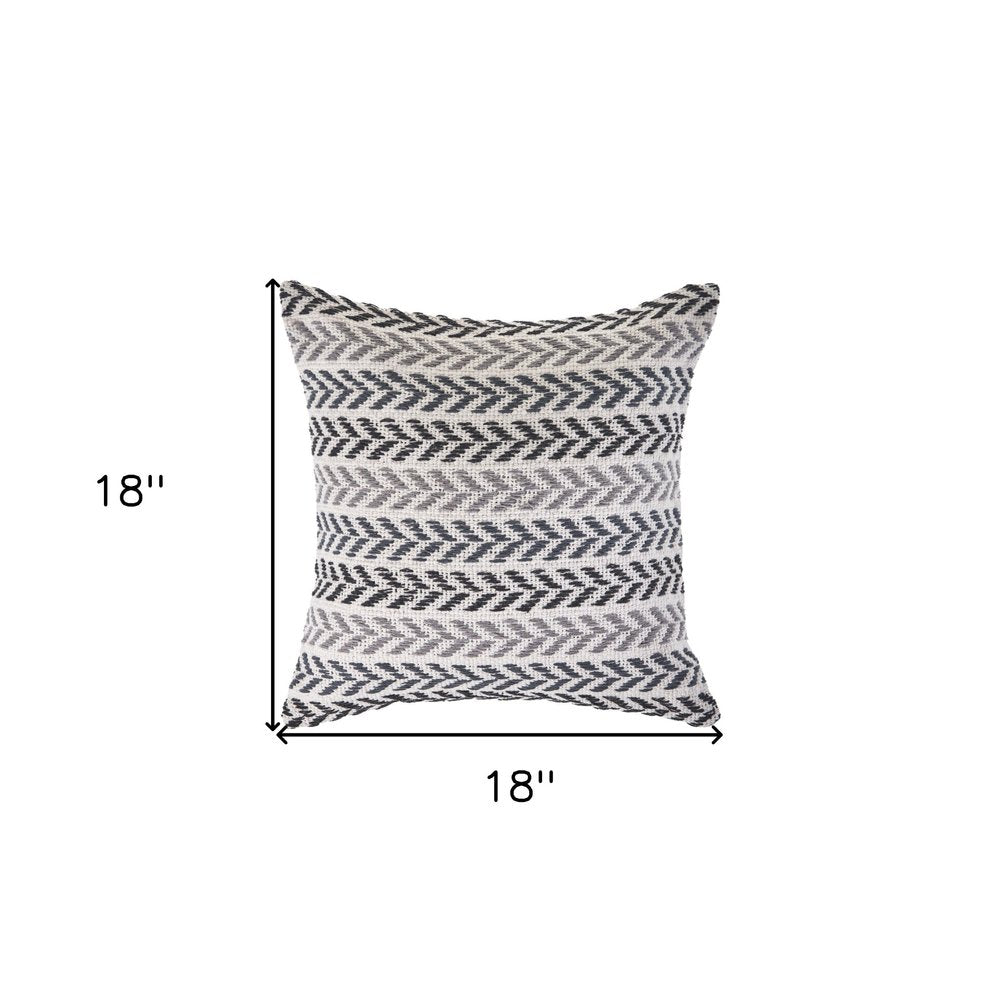 Set of Two 18" X 18" Blue Beach Chevron Cotton Zippered Pillow