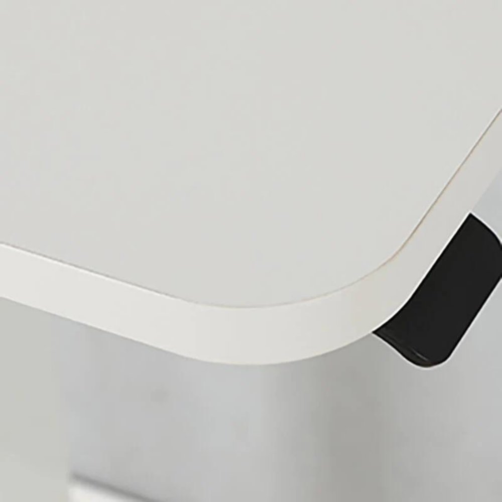 Adjustable Black Wood and Stainless Steel Rolling Standing Desk