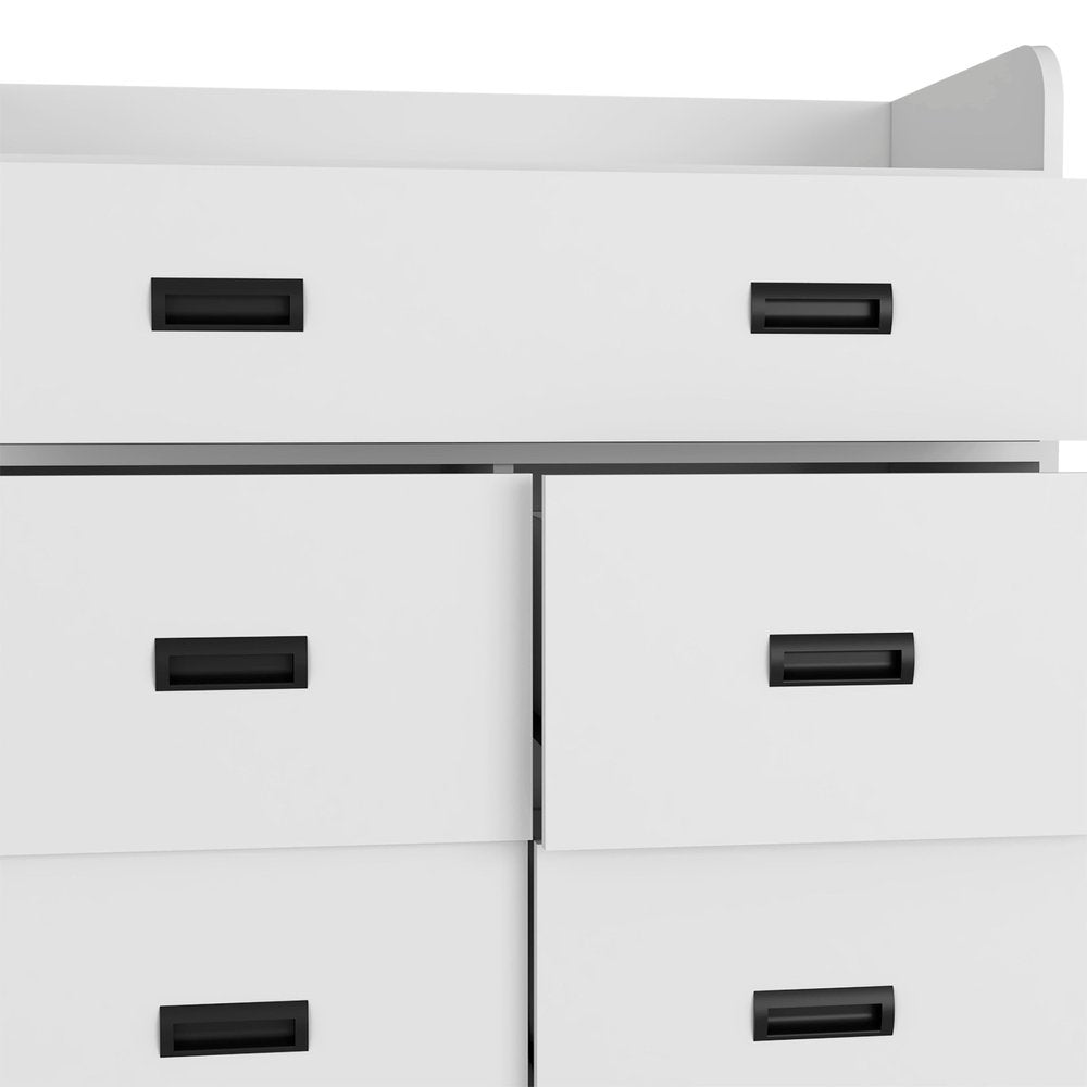 34" Dark Brown Five Drawer Dresser