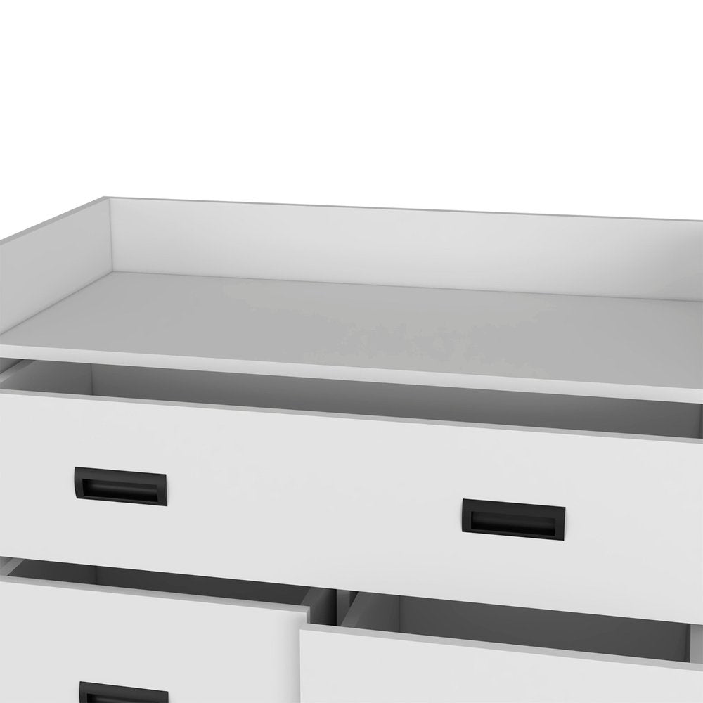 34" Dark Brown Five Drawer Dresser