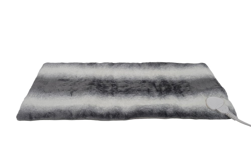 12" X 24" Gray Ombre Faux Fur Heated Plush Lap Pad