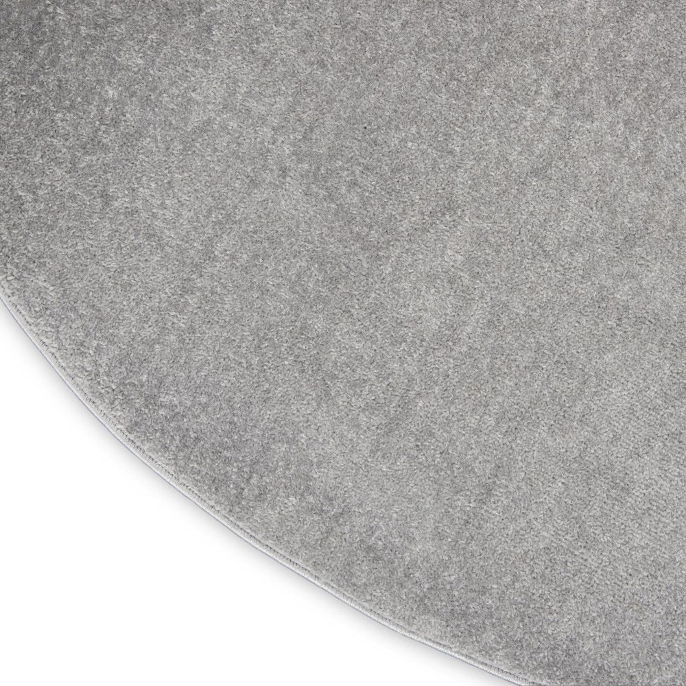 10' Gray And Silver Round Indoor Outdoor Area Rug