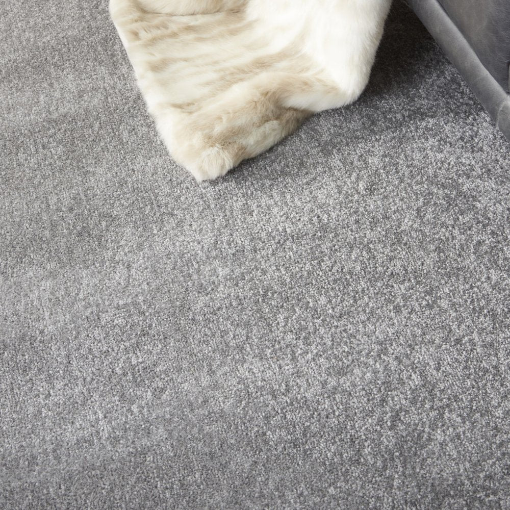 10' Gray And Silver Round Indoor Outdoor Area Rug