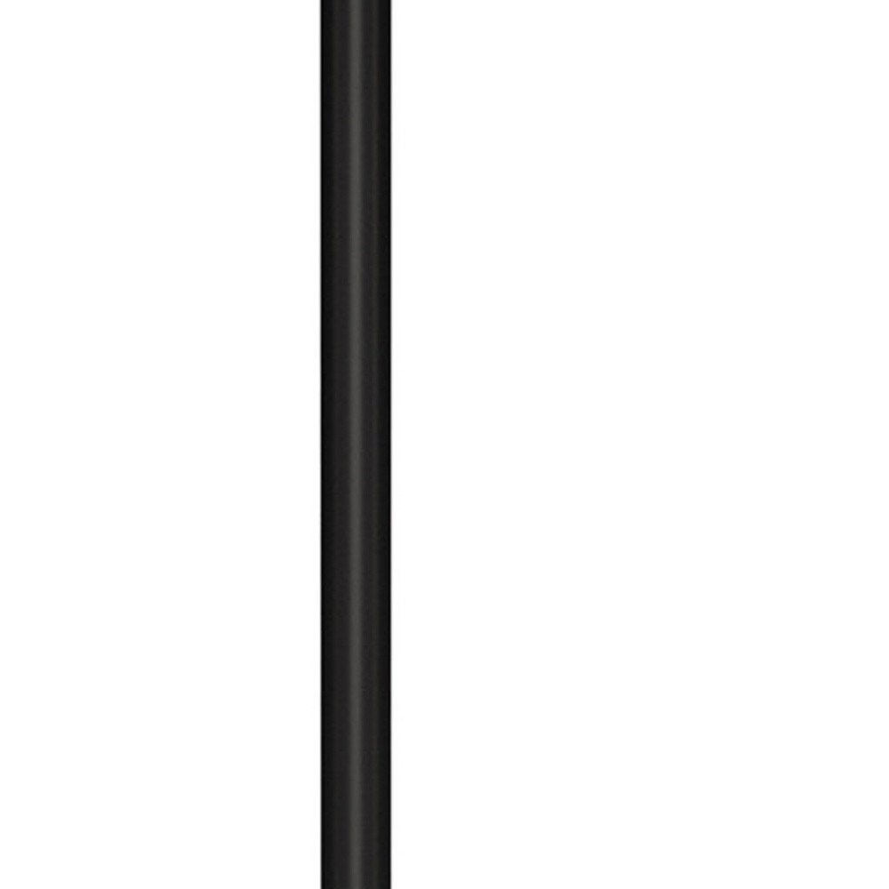 28" Black Metal Candlestick Table Lamp With White Cone Shade