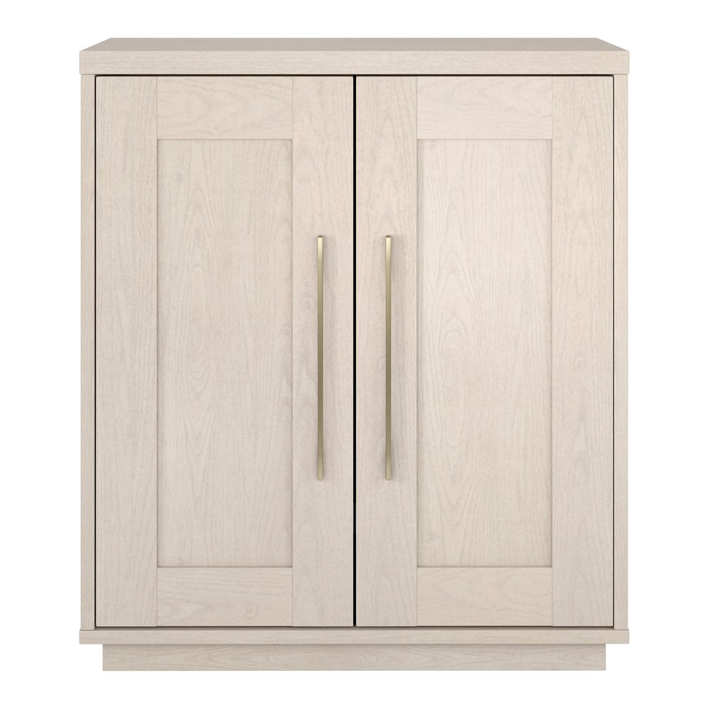 32" White Wood Accent Cabinet With Two Doors