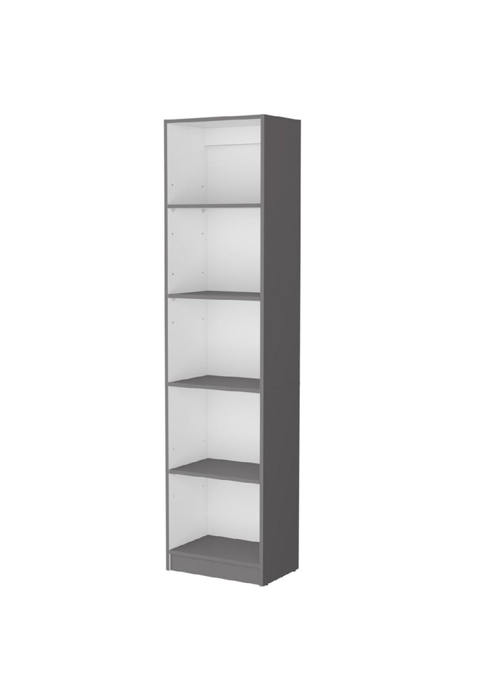 71" Gray And White Wood Five Tier Bookcase