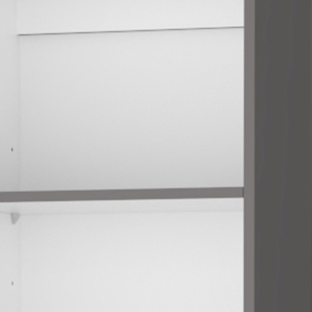 71" Gray And White Wood Five Tier Bookcase