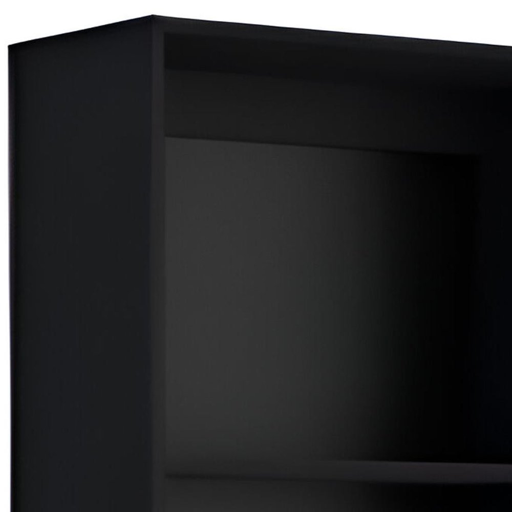 Conjunto de dos estanterías de varios niveles de madera negra