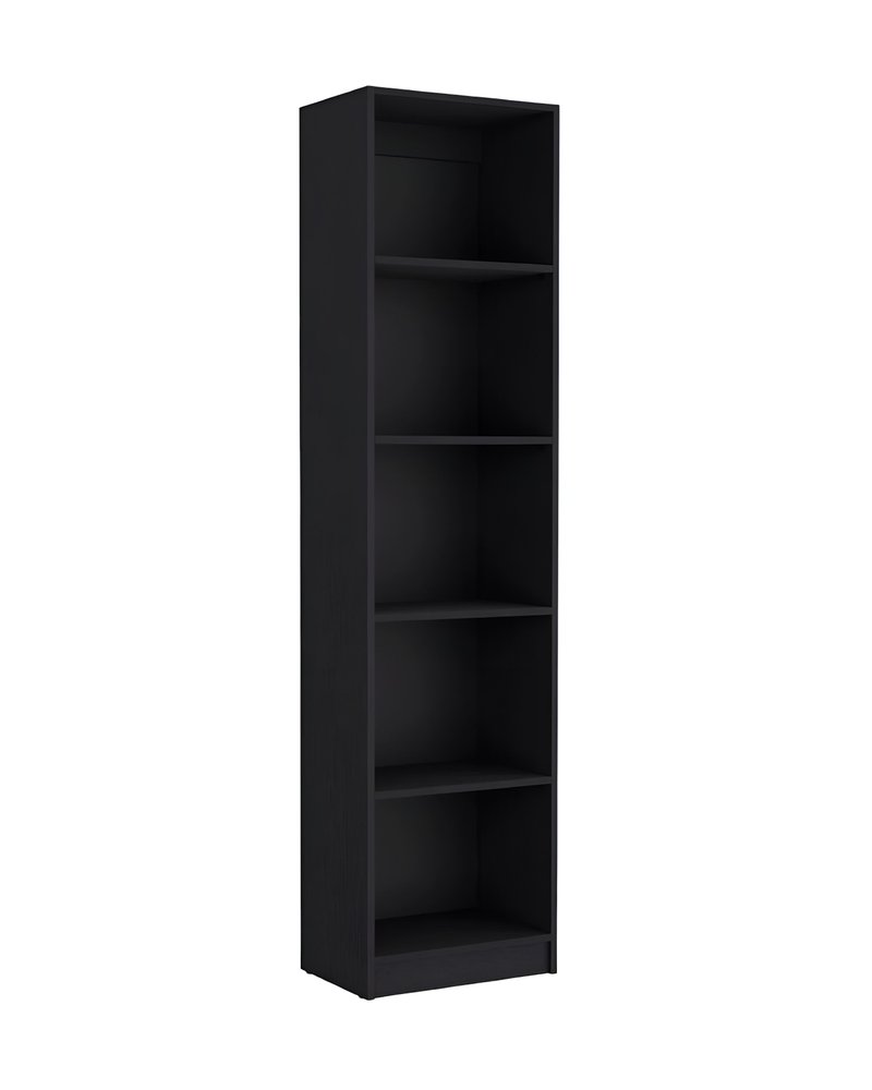 Conjunto de dos estanterías de varios niveles de madera negra