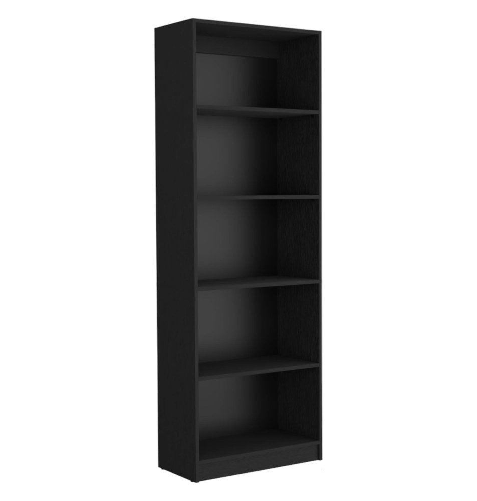 Librería negra de cinco niveles de 71"
