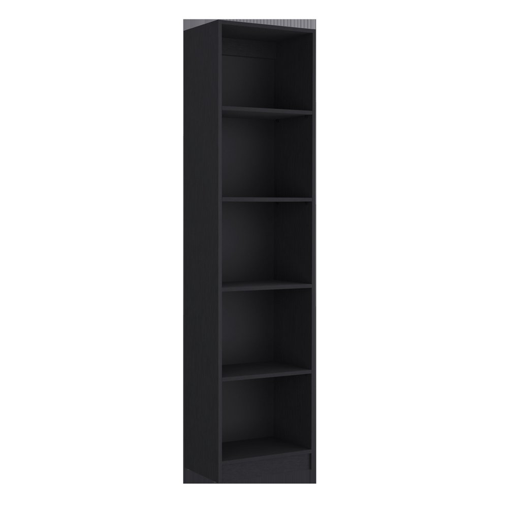 Librería negra de cinco niveles de 71" con dos puertas
