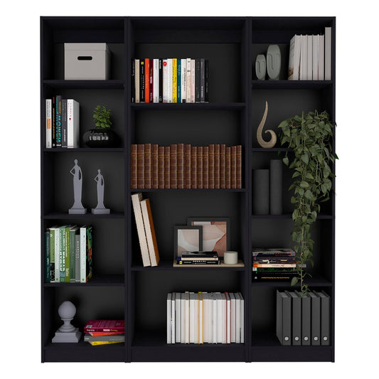 Librería negra de cuatro niveles de 71"