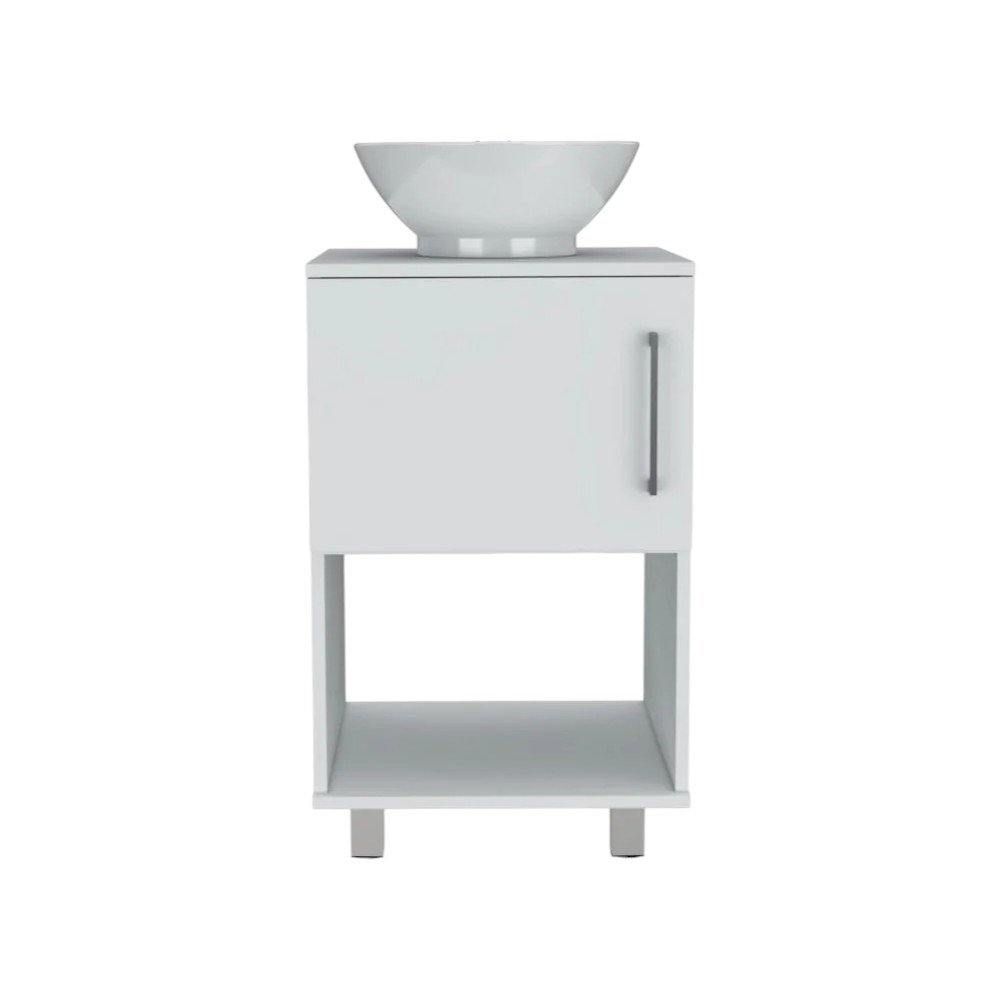 Set Of Two White Wood Freestanding Bathroom Vanity With Sink