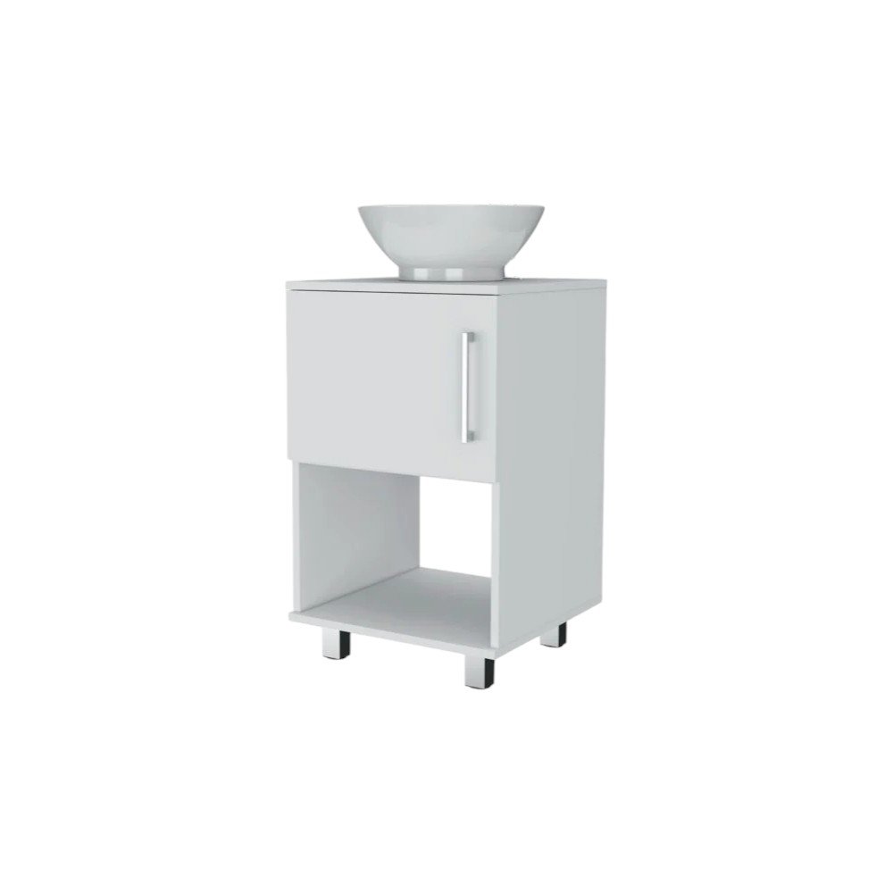 Set Of Two White Wood Freestanding Bathroom Vanity With Sink