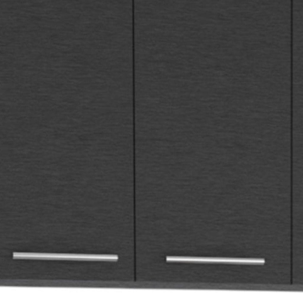 47" Black and White Wall mounted Accent Cabinet With Five Shelves