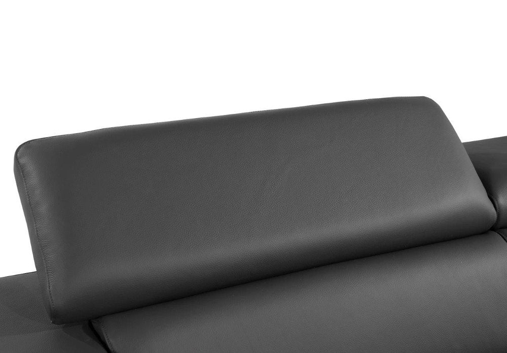 Loveseat de cuero metalizado gris oscuro y plateado de 70"