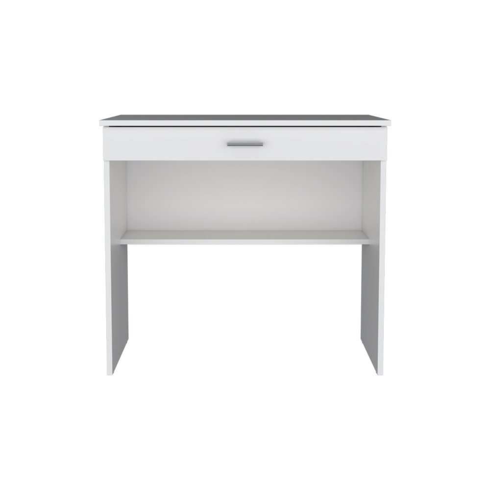 Escritorio de computadora de madera blanca de 32" con cajón