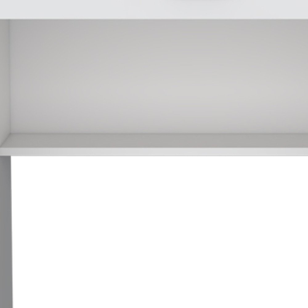 Escritorio de computadora de madera blanca de 32" con cajón