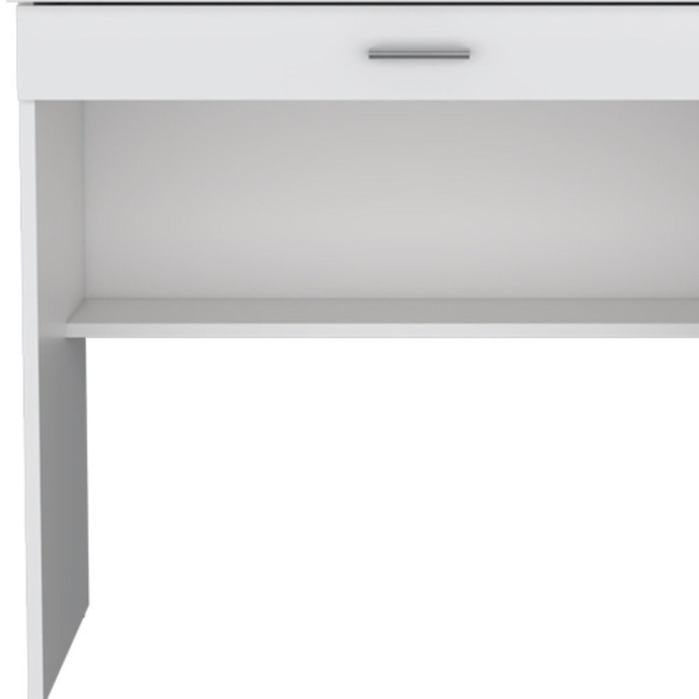 Escritorio de computadora de madera blanca de 32" con cajón