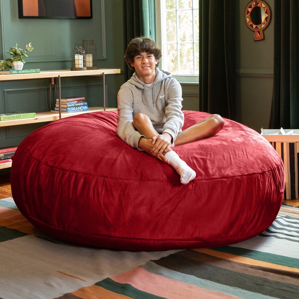 72" Cinnabar Microsuede Bean Bag Chair