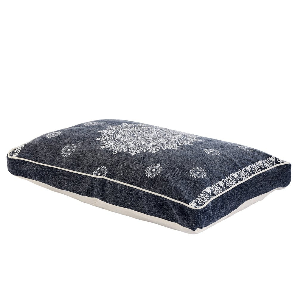 24" X 36" Stonewashed Red Medallion Pillow Style Pet Bed With Removable Cover