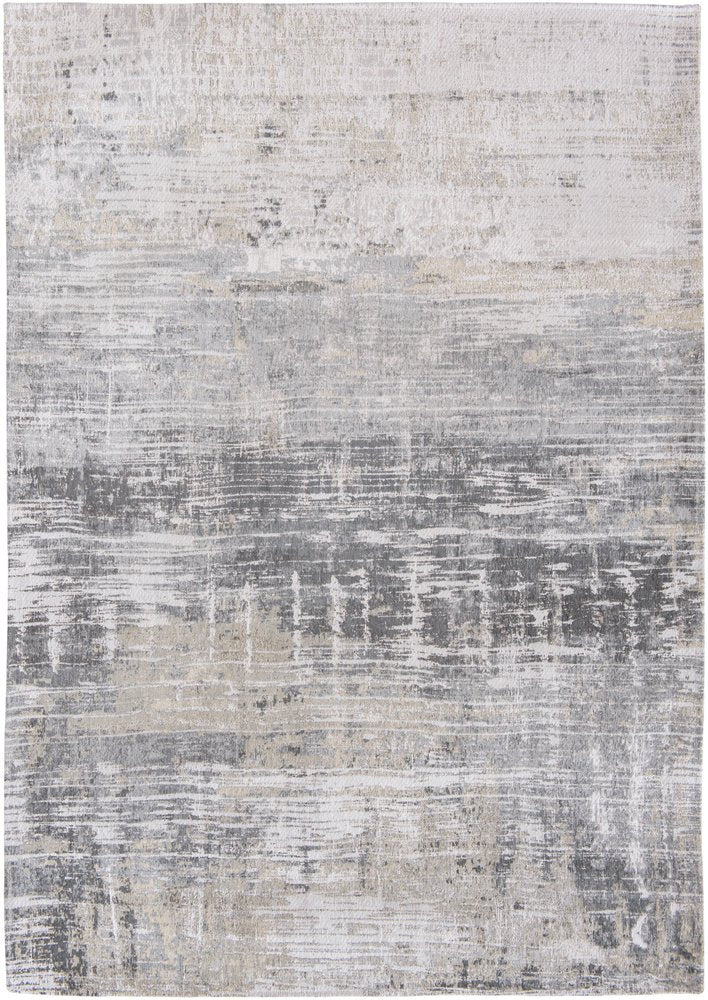 9' X 13' Gray and White Abstract Non Skid Area Rug