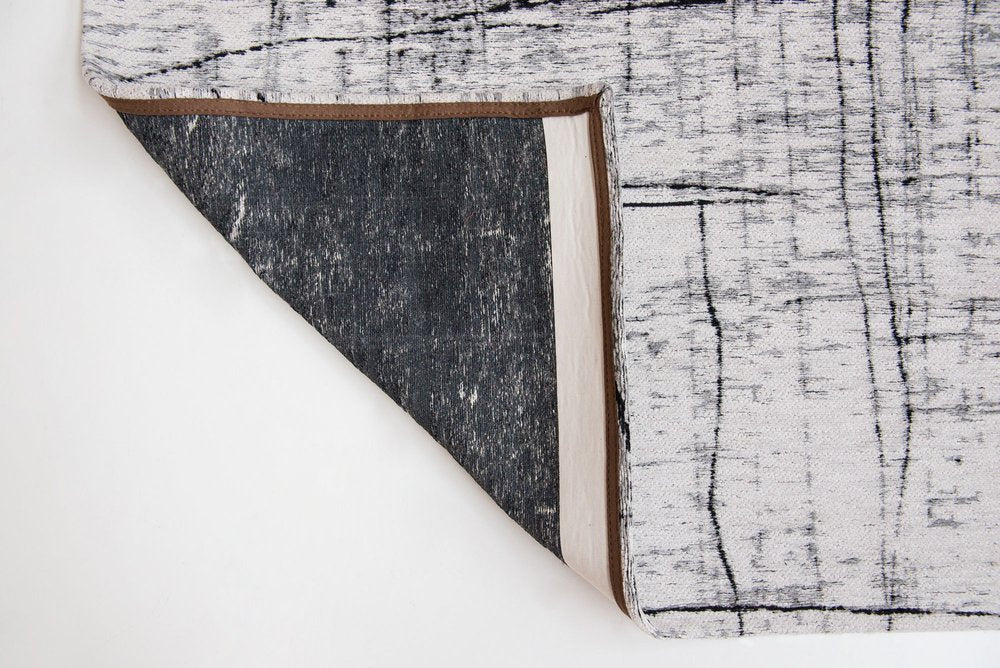 9' X 13' Black and White Abstract Non Skid Area Rug