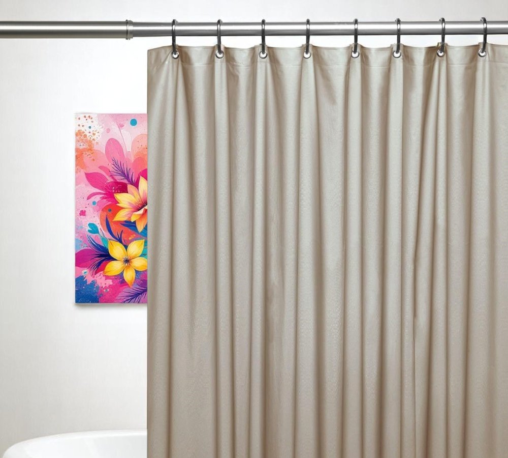 72" White Vinyl Shower Curtain Liner