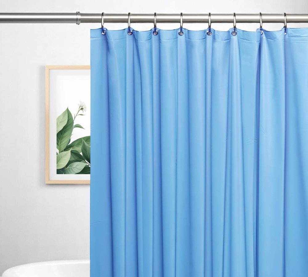 72" White Vinyl Shower Curtain Liner